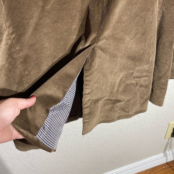 SADDLEBRED brown corduroy textured 2 button blazer jacket classic work career - Picture 7 of 8